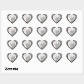 Damask Elegance Wedding Heart Stickers (Vel)