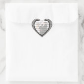 Damask Elegance Wedding Heart Stickers (Tas)
