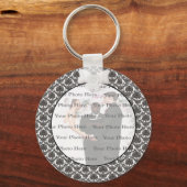 Damask Elegance Wedding Round Sleutelhanger (Voorkant)