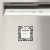 Damask Elegance Wedding Save the Date Magnet Magneet (Insitu (Vaatwasser))