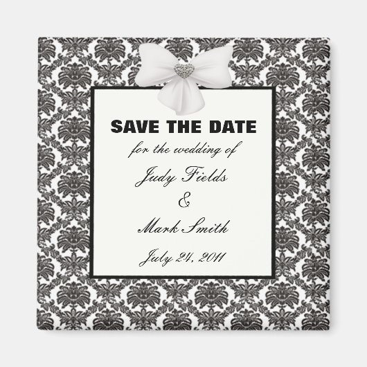 Damask Elegance Wedding Save the Date Magnet Magneet (Voorkant)