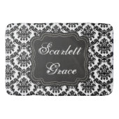 Damask Elegant Black & White Bath Mat Custom (Voorkant)
