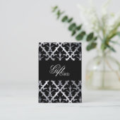 Damask Elegant Carte Cadeau Argent Noir (Debout devant)