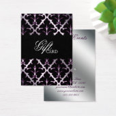 Damask Elegant Carte Cadeau Silver Purple Black (Bureau)