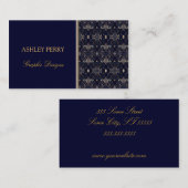 Damask Elegant Carte de visite (Devant / Derrière)