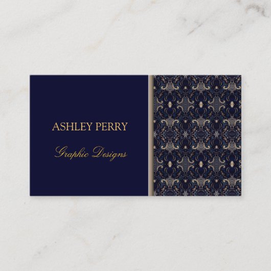 Damask Elegant Carte de visite (Devant)