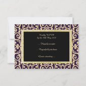 Damask Elegant tout événement réponse rsvp (Dos)
