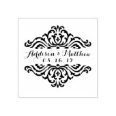 Damask Elegant Wedding Favor Stamp Rubberstempel (Afrduk)