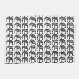 Damask Elephant Pattern Kitchen Towel Theedoek