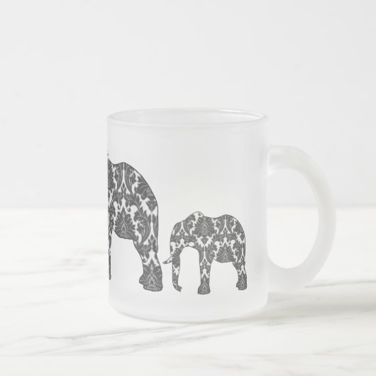 Damask Elephant Pattern Mok (Rechts)