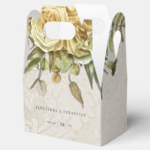  Damask en Boho Yellow Flowers Bruiloft Bedankdoosjes (Geopend)
