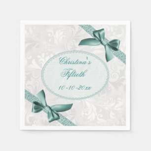 Damask en Bows 50ste verjaardag Servetten