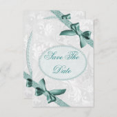 Damask en Bows 75th Birthday Save the Date (Voorkant / Achterkant)