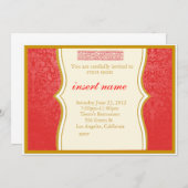Damask en Indian Styled Invite Kaart (Voorkant / Achterkant)
