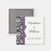 Damask en Paarse Bow Fridge Magnet Magneet (Voorkant / Achterkant)