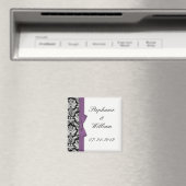 Damask en Paarse Bow Fridge Magnet Magneet (Insitu (Vaatwasser))