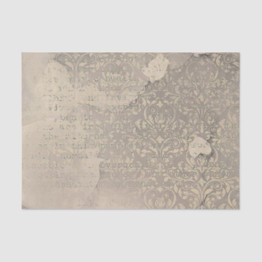 Damask- en Typewriter-tekst Tissuepapier (Voorkant)