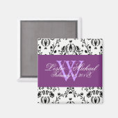 Damask Enregistrer la date Mariage, Magnet (Recto/Verso)