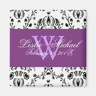 Damask Enregistrer la date Mariage, Magnet