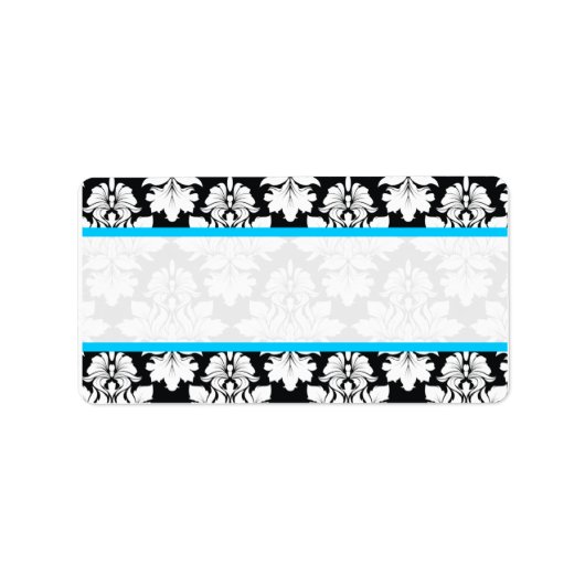 Damask Étiquettes de adresse bleu clair (Devant)