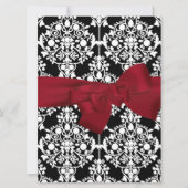 Damask Event Invitation Red groot Kaart (Voorkant)