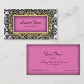 Damask Fancy roze barokke Visitekaartjes (Voorkant / Achterkant)