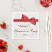 Damask & Faux Bow Girls Afstudeerfeest Servetten (Insitu)