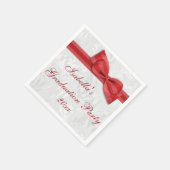 Damask & Faux Bow Girls Afstudeerfeest Servetten (Hoek)