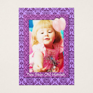 Damask Filles de deux ans Anniversaire Cartes phot