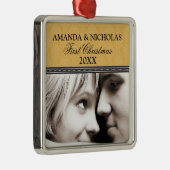 Damask First Kerstbruiloft Ornament (goud) (Rechts)