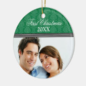Damask First Kerstbruiloft Ornament (jager) (Links)