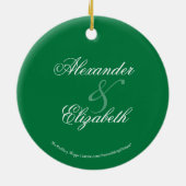 Damask First Kerstbruiloft Ornament (jager) (Achterkant)