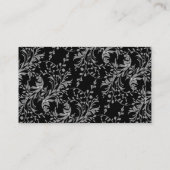 Damask fleur sauvage carte de visite noir quotidie (Dos)