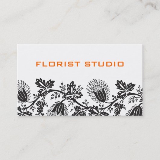 Damask Floral Cartes de visite (Devant)