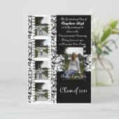 Damask floral film bande invitation - pour customi (Debout devant)