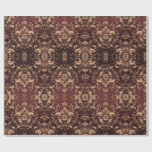 Damask Floral  in Rood en Goud Cadeaupapier (Vlak)