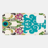 Damask Floral Pattern Plum Turquoise Case-Mate iPhone Case (Achterkant (horizontaal))