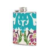 Damask Floral Pattern Plum Turquoise Heupfles (Links)