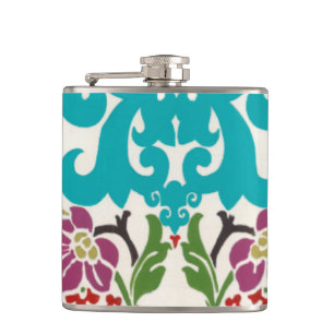 Damask Floral Pattern Plum Turquoise Heupfles