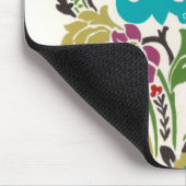 Damask Floral Pattern Plum Turquoise Muismat (Hoek)