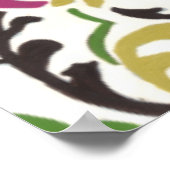 Damask Floral Pattern Plum Turquoise Poster (Hoek)