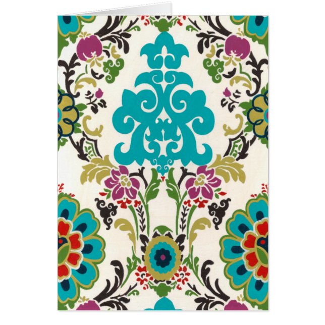 Damask Floral Patterns Plum Turquoise (Devant)