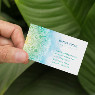 Damask Floral Waterverf Mandala Yoga Meditatie Visitekaartje