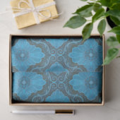 Damask Flowers Cornflower B  Floral Pattern Tissuepapier (Geschenk)