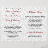Damask Folding Programmes de mariage photo (Dos)