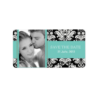 Damask Foto slaat de datumlabels op Etiket