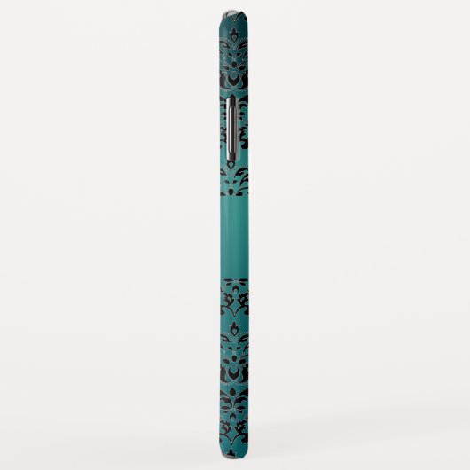 DAMASK GEM MONOGRAM blauw grijs Case-Mate iPhone Case (Achterkant/rechts)