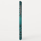 DAMASK GEM MONOGRAM blauw grijs Case-Mate iPhone Case (Achterkant/links)