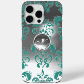 DAMASK GEM MONOGRAM blauw wit Case-Mate iPhone Case (Achterkant)