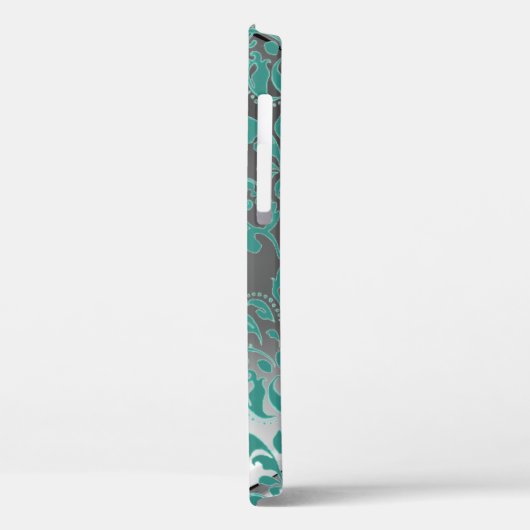 DAMASK GEM MONOGRAM blauw wit Case-Mate iPhone Case (Achterkant / Links)